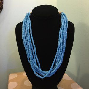 Women's Hand-Beaded Turquoise Toggle Necklace